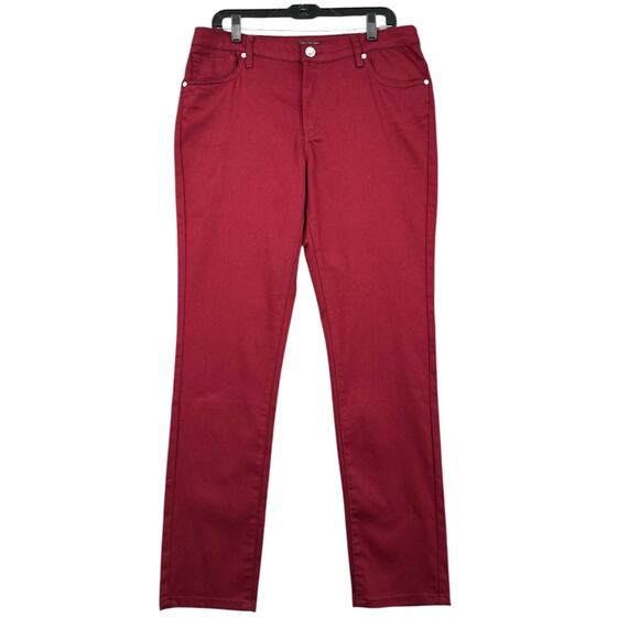 VENUS Red Straight Leg Five Pocket Design Casual Stretch Pants Type Size USA‎ 14 - Picture 1 of 7